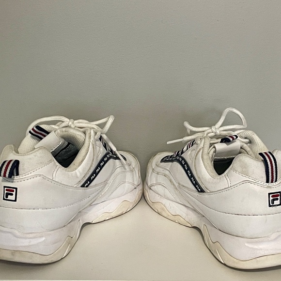 Fila White Chunky Sneakers – Retro Tape Logo – Size 9 - Picture 4 of 4